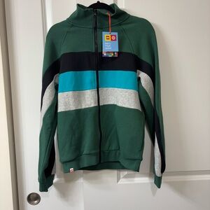 LEGO x Target Track Jacket Men S Green Color Block Stripe Full Zip Mock Neck NWT